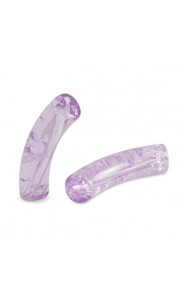 Acrylic Tube bead 33x8mm crackled Lavender purple